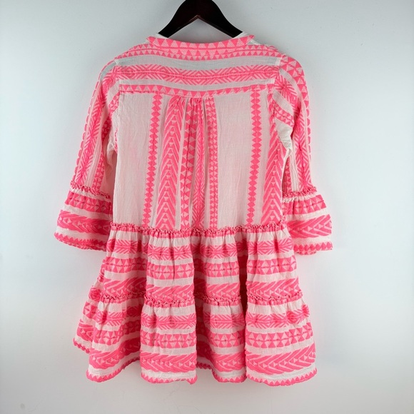 The Devotion Twins Anthropologie Ella Pink Embroidered Boho Tunic Dress XS P EUC - Picture 7 of 9